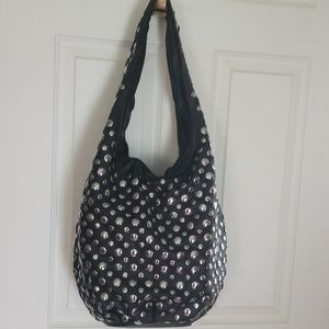 Rafe` New York silver studded leather Hobo bag